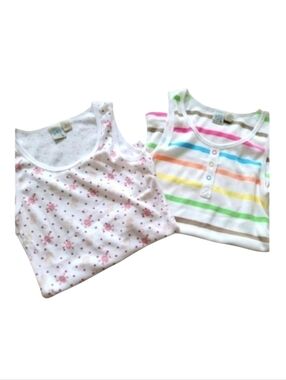 Nwot SO Floral Striped Tank Tops White Pink Blue Size Medium and Large Girls